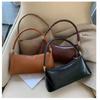 Retro Monochromatic PU Shoulder Bag for Women  Small Square Bag