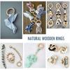 A25F-Pendant Connectors For Jewelry Making, 100 PCS Unfinished Natural Wooden Rings For Crafts, Wood Rings For DIY Macrame Suppl