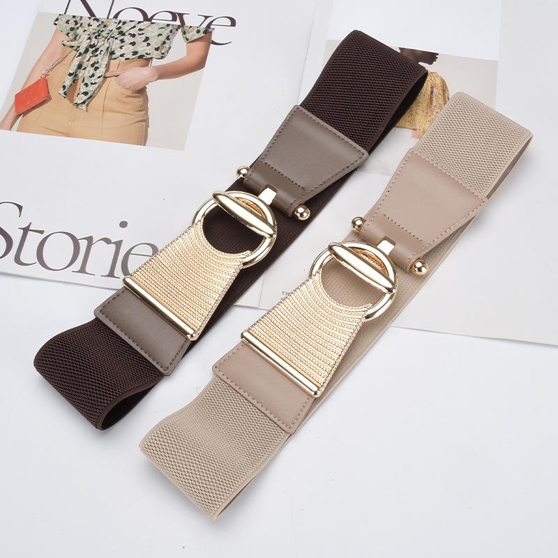 Belt, Women's Elastic Decorative Down Jacket, Wide Belt, Women's Dress, Trouser, Outer Waist Seal