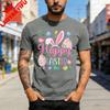 Happy Easter Bunny Eggs Flowers Spring Festival Men T Shirt Cotton Short Sleeve Summer Top Gift for Men Casual Fashion Tees