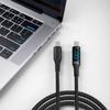 Braided USB C Charging Cable for Phone Tablet 1 Meter 100W 5A Fast Charge Real Time Power Monitor Type C To C Cord