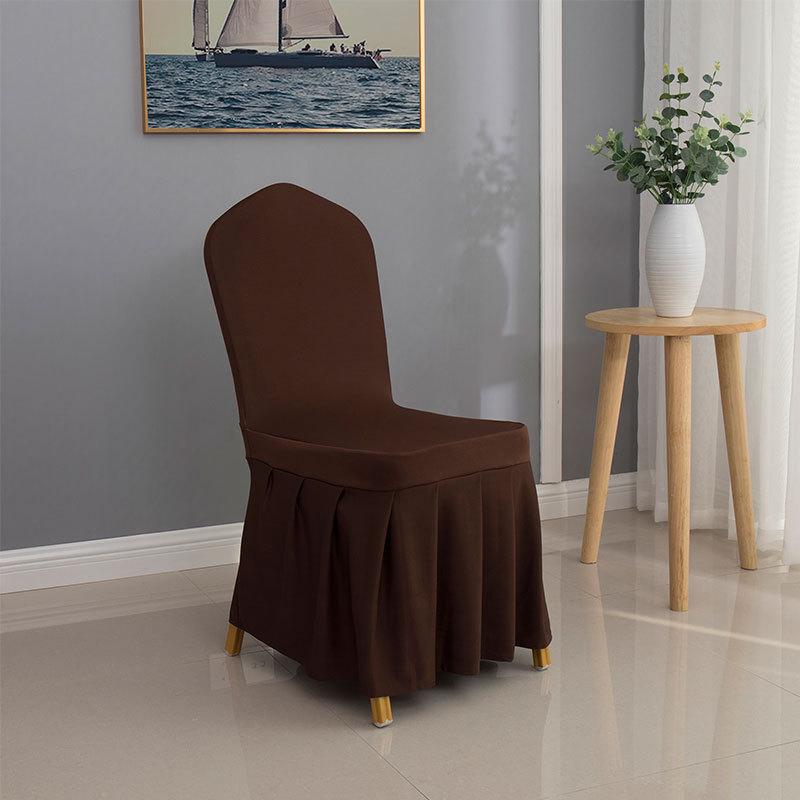 Solid Color Thick and Highly Elastic Stretch Chair Cover Wedding Pleated Skirt Style Chair Covers Suitable for Hotel Party and Banquet Decoration