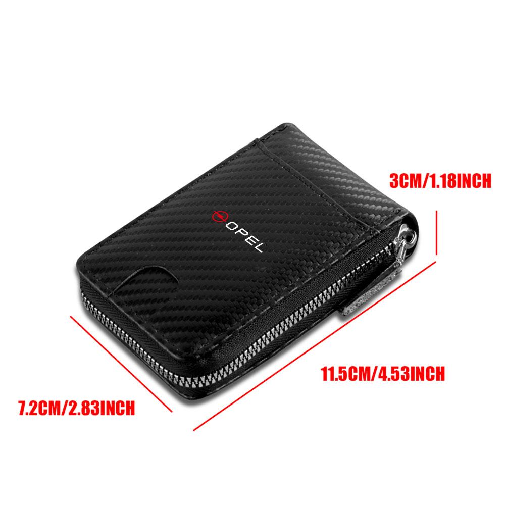 For Opel OPC Astra K Vectra Corsa Zafira Insignia Mokka Car Emblem Driver License ID Card Holder Storage Bag Case Wallet Decor