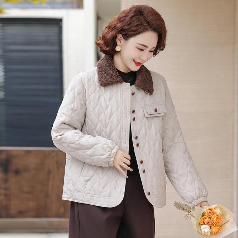 Autumn and winter cotton-padded warm new top medium loose short cotton-padded jacket