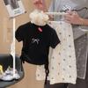 Girls' Summer Lace Bow Embroidered T-Shirt Set - Stylish Princess Style