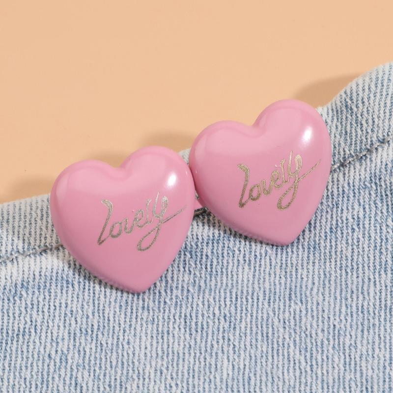 Waist-slimming Tightener Waistband Pins Adjustable Removable Heart-shaped Buttons Buckles