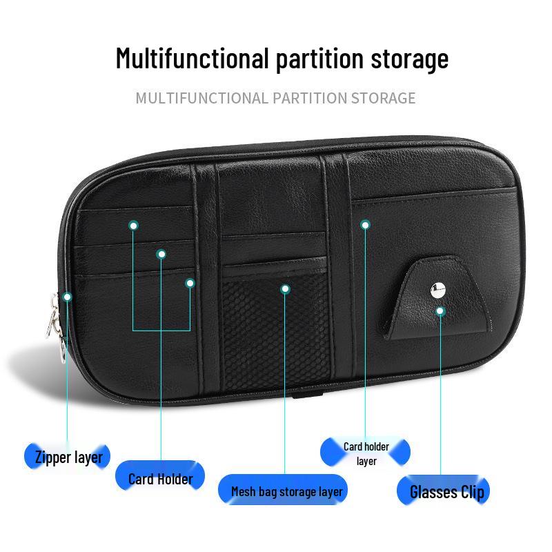 Car Sun Visor Storage Bag: Document & Card Holder, Multi-functional Interior Organizer