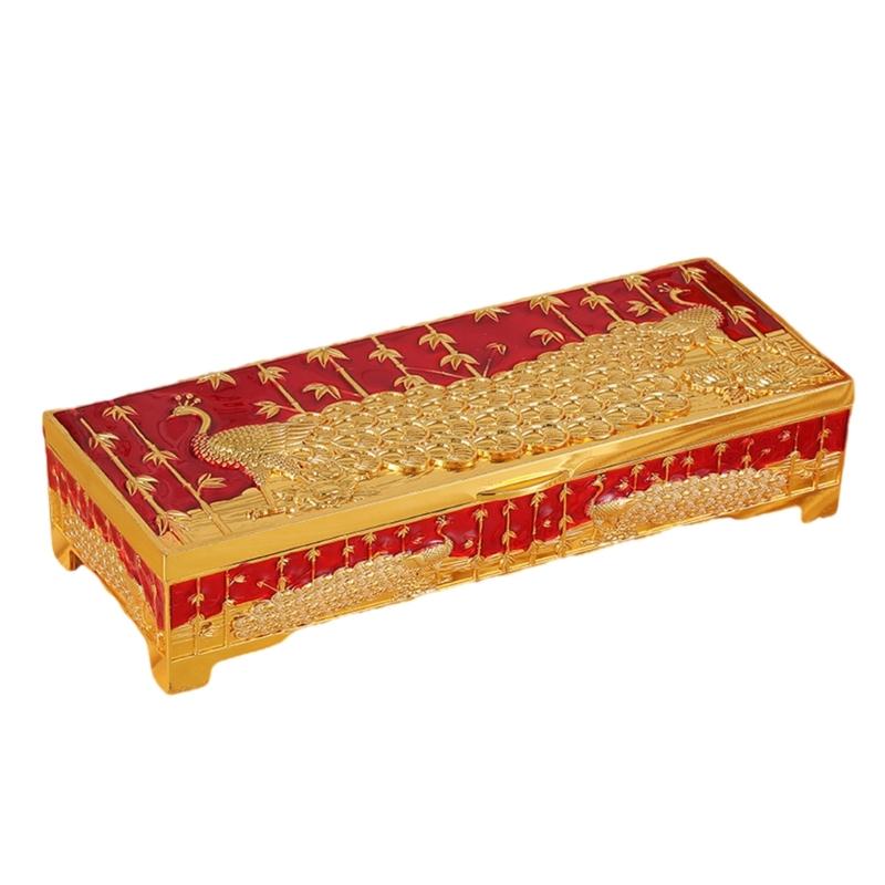 

Antique Jewelry Storage Box With 2 Compartments Zinc Alloy Design For Earring Necklace Organization