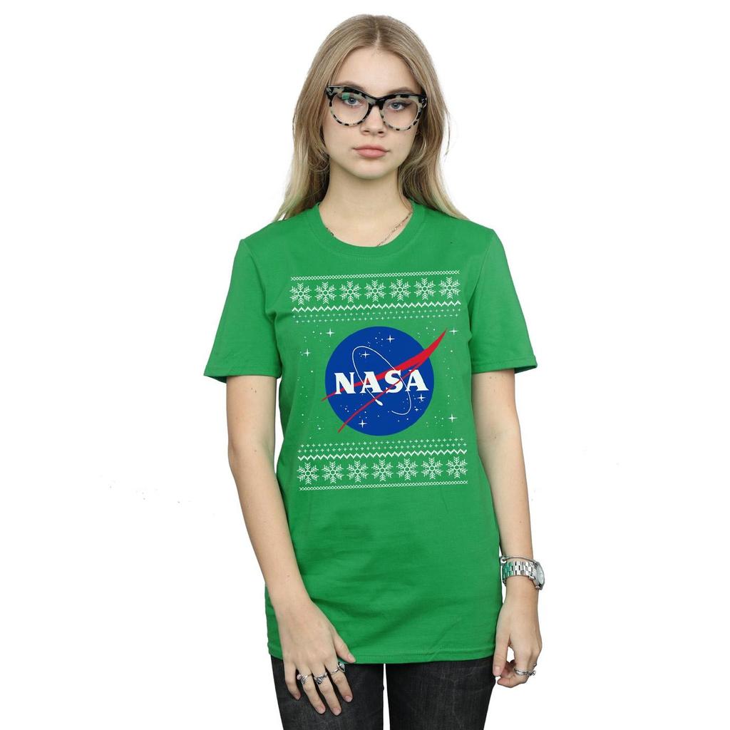 NASA Womens/Ladies Classic Fair Isle Cotton Boyfriend T-Shirt