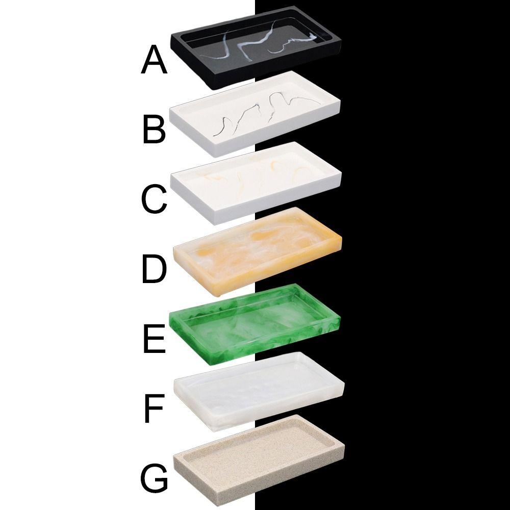 High Grade Marble Patterned Bathroom Counter Tray Resin Rectangular Soap Dispenser Tray Hotel Sink Storage Tray