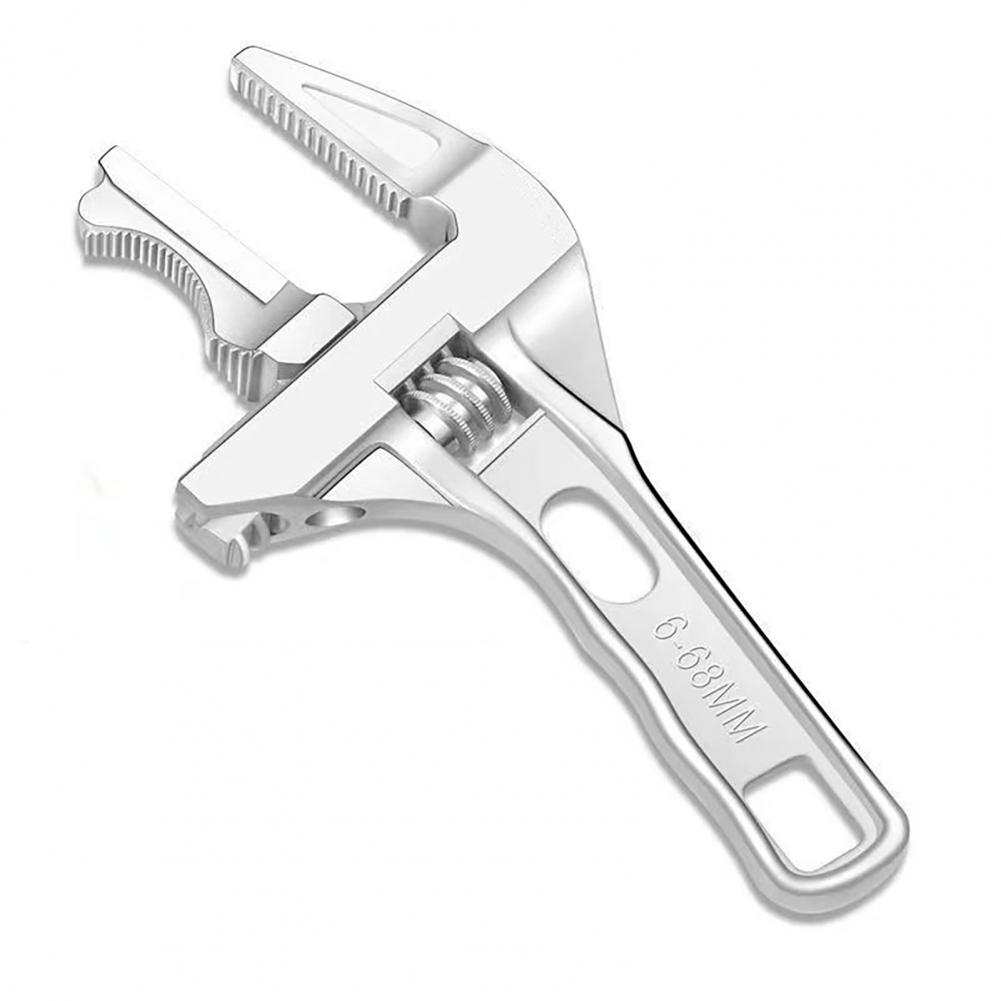 Multi-purpose Wrench Adjustable Wide Jaw Plumbing Wrench Short Handle Pipe Installation Tool Aluminum Alloy Faucet for Kitchen