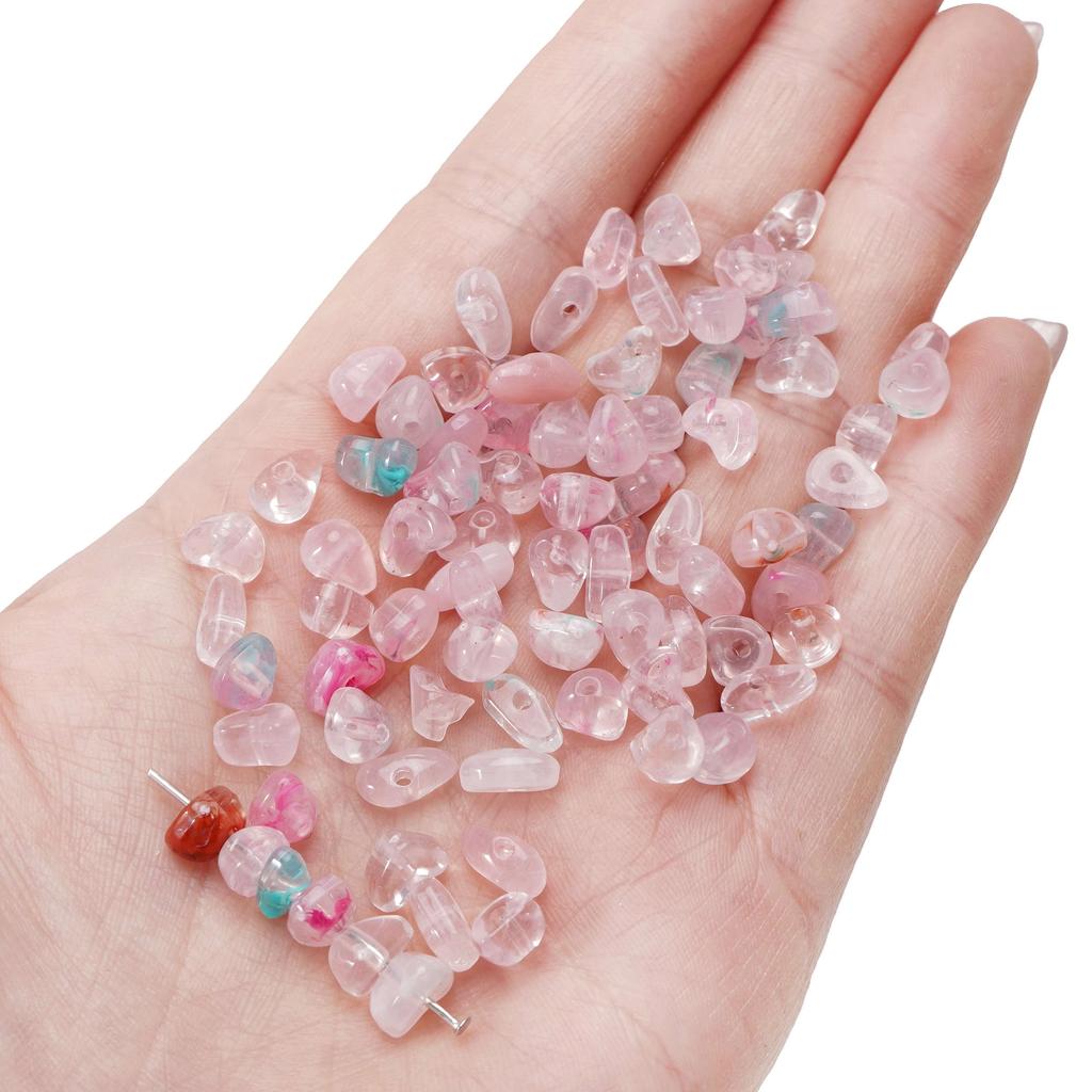 10g unregelmäßige Halo gebeizte kleine Kiesperlen Acryl lose Distanzperlen für DIY handgefertigte Armbänder Halskette Schlüsselanhänger Schmuckherstellung Zubehör