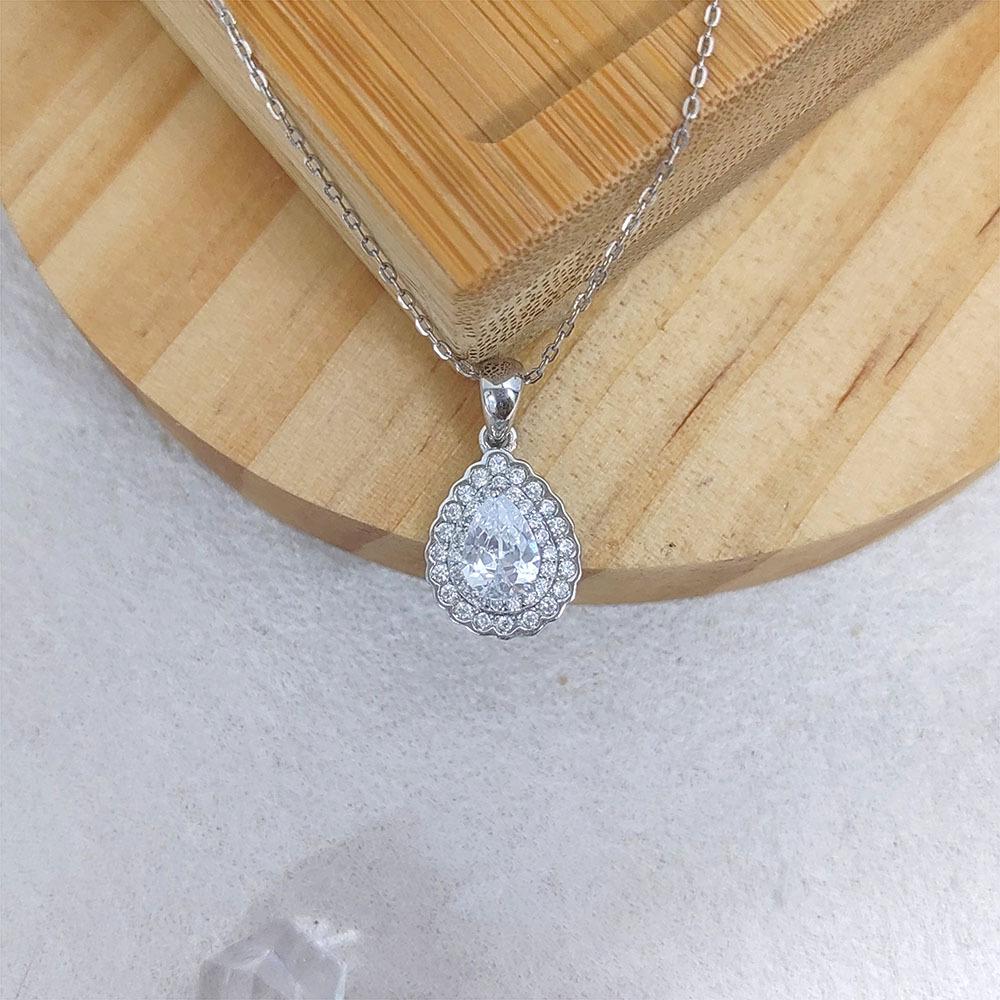 S925 Sterling Silver Moissanite Water Drop Pendant Necklace for Women - Versatile & High-End Jewelry