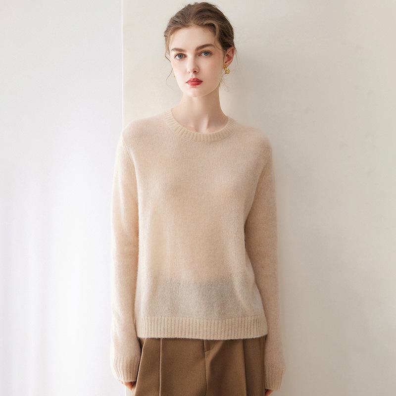 Le Kasha 2026 Damen Kaschmir Pullover mit Rundhalsausschnitt - Herbst/Winter Locker gestrickter Pullover