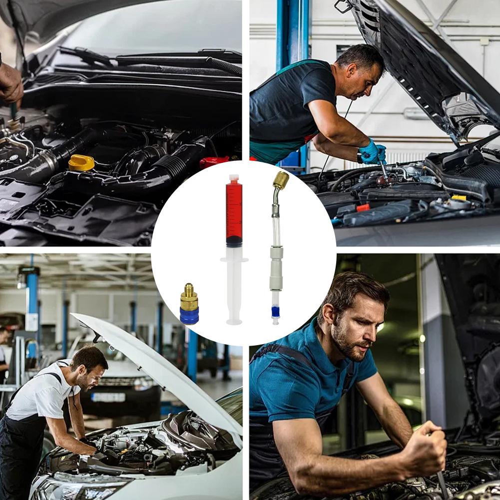20ML Car AC System Leak Repair Agent For All Refrigerant Types CFCs, HFCs, HCFCs R134a R32 UV Detectable Auto AC Sealer Tools