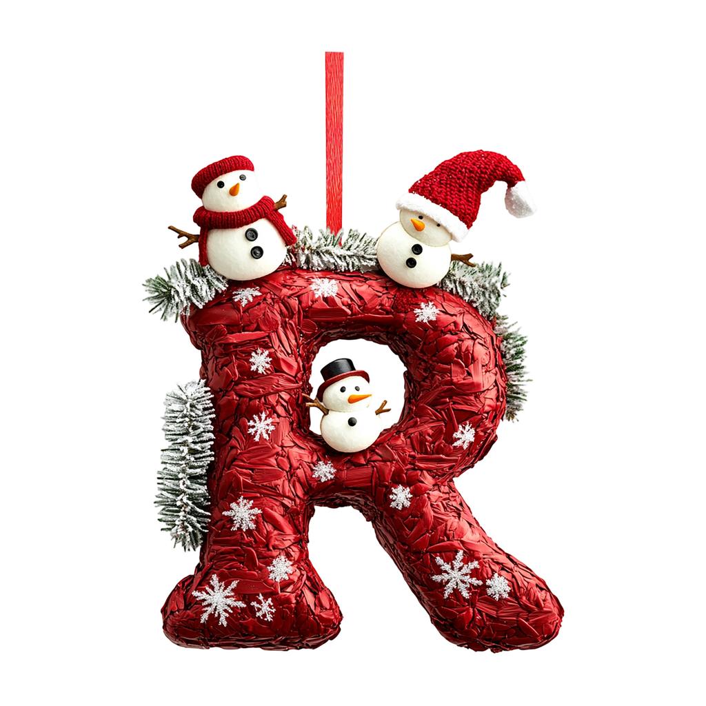 2D 26 Letter  Christmas Ornaments Acrylic Flat Christmas Tree Home Decorations Ornaments