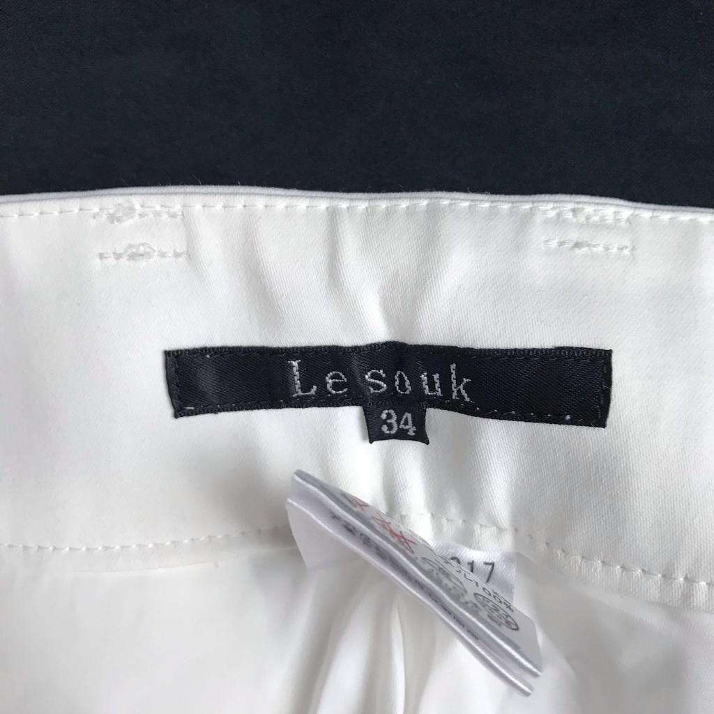 NEW Tag Unused Japan Le Souk Flare Slacks Pants 34 Women S Inset 83cm White Bottoms Trousers(USED)