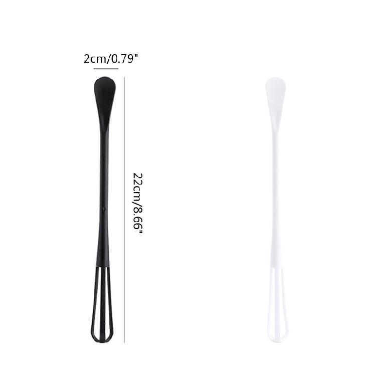 Multifunctional Hand Egg Beater Stirrer Baking Blenders Tool Double Head Whisk with Small Spoon Cream Stirring Stick