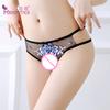 Lace Briefs See Through Open Crotch Straps Erotic Lingerie Floral G-string Thong