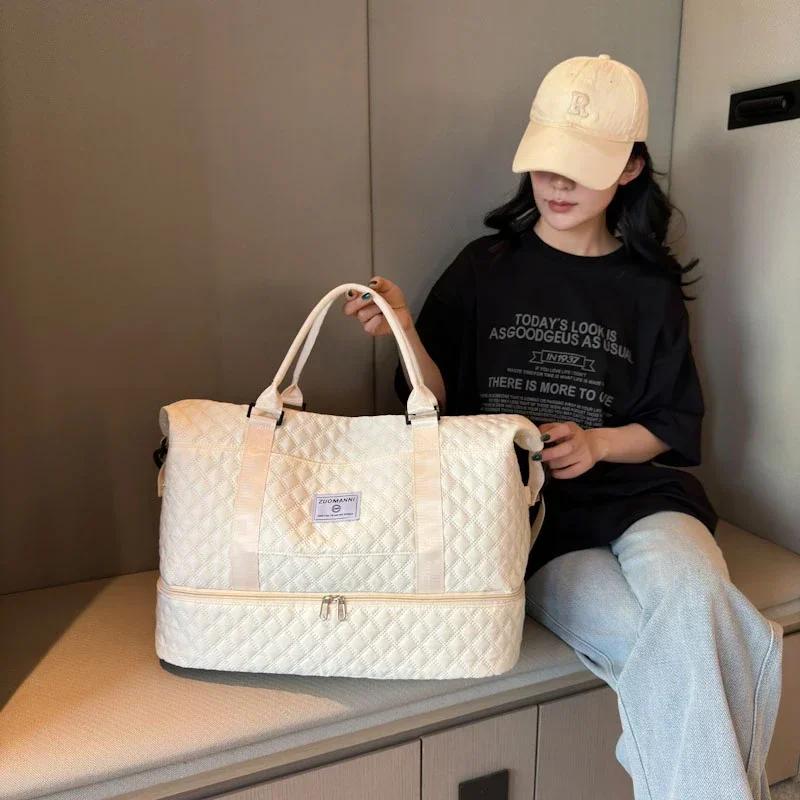 Monochromatic Sewing Line with Zipper High-Quality Bags Casual Travel Oxford Bags Large Capacity Fashion