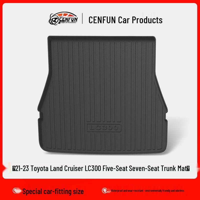 Toyota Land Cruiser LC300 TPE 7-Seat Floor Mats & Waterproof Trunk Mat for LHD/RHD.