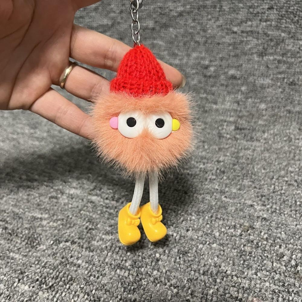 Hot Sale Creative Plush Keychain Cute Long Legs Couples Keyring Coal Ball Plush Backpack Accessory Gift