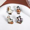 Halloween Witch Duck Enamel Pins Custom Jack-o'-lantern Brooches Lapel Badges Clothes Punk Jewelry Gift for Kids Friends