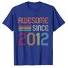 Awesome Since 2012 11th Birthday Retro TShirt 11 Years Old Sayings Graphic Tee Tops Short Sleeve BornIn2012 Clothes Gifts