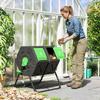 Garden Compost Bin, 130 L Capacity, 67 X 60 X 77 Cm, Black, Steel and PP Construction