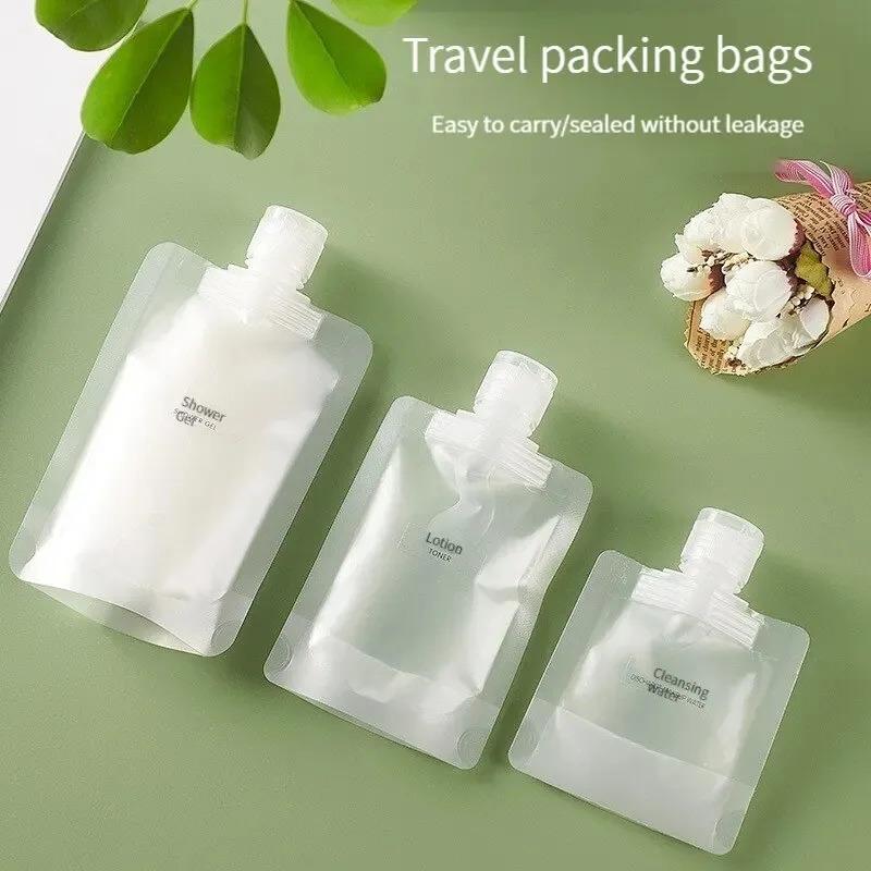 1-10pcs Travel Portable Size Refillable Empty Squeeze Pouch Stand Up Spout Pouch Refillable Face Cream Squeezable Bags Leakproof