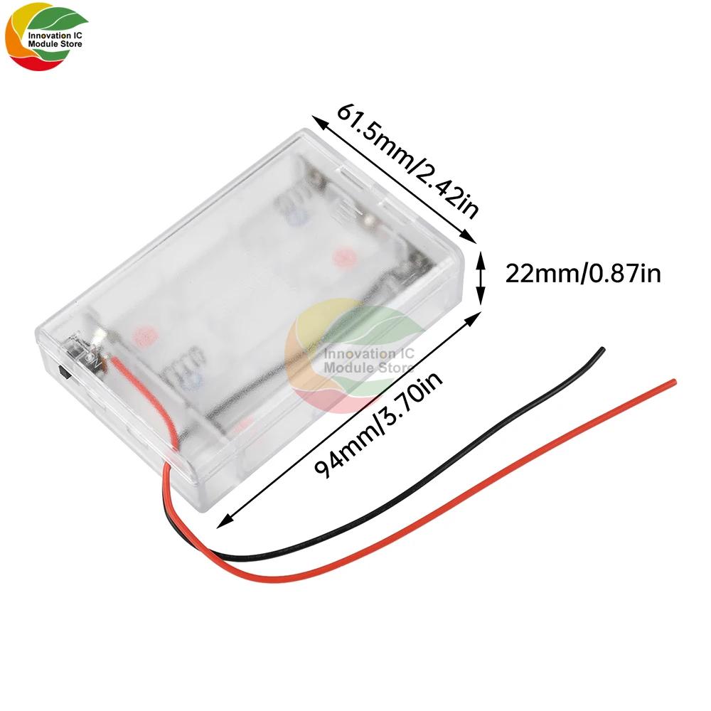 3 Battery Boxes In Parallel Series 21700 18650 Battery Box Transparent Frosted No Welding With Lid And Wire Headlight Power Box