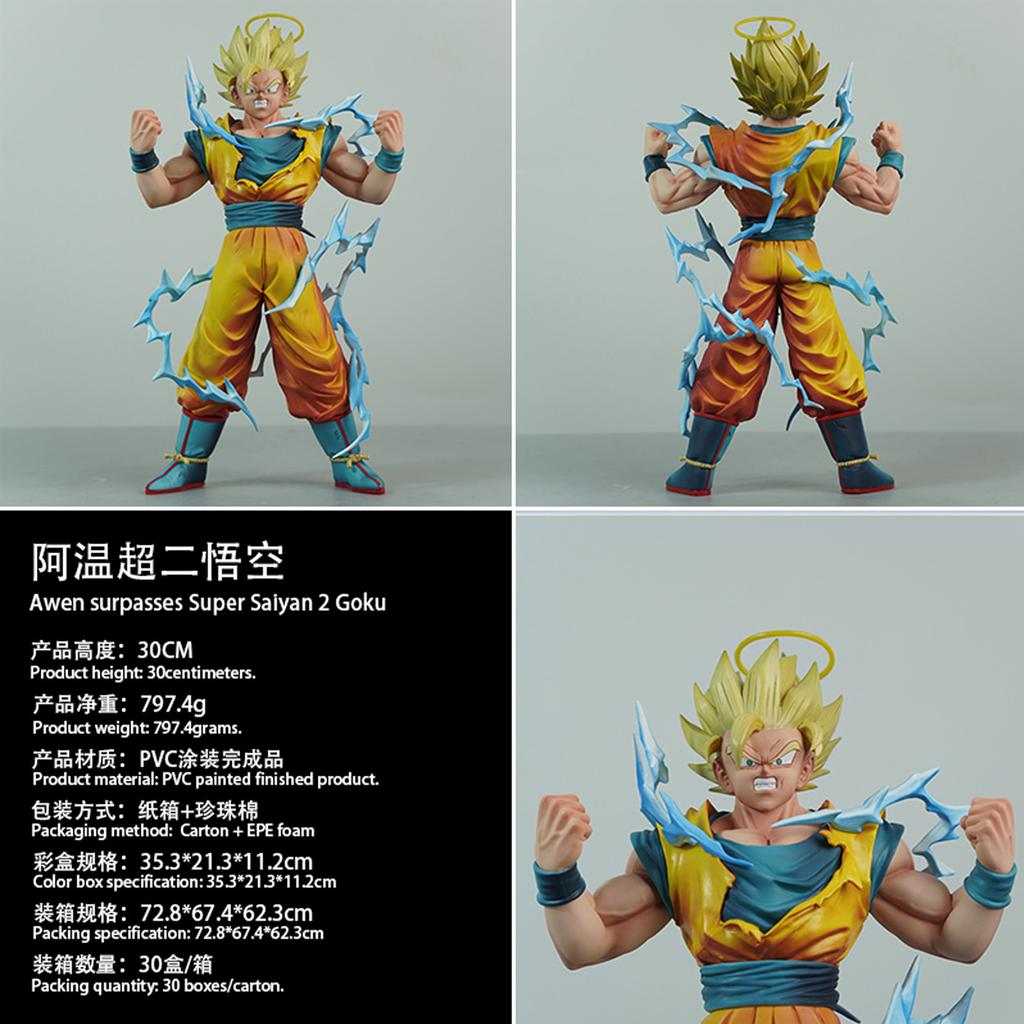 30cm/11.81inch Anime Dragon Ball Ssj2 Son Goku Figures Super Saiyan Goku Action Figure Collection Model Toy Gifts