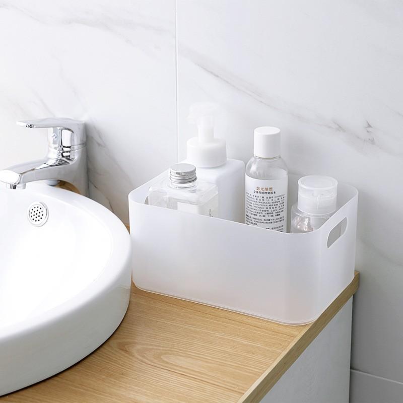 Multi-Purpose Frosted Cosmetic Storage Box-Lidded Divided Organizer for Vanity,Desktop&Makeup Area,Cosmetics & Beauty Essentials