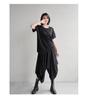 2025 Summer Striped Patchwork Loose-Wear Women's Wide-Leg Cropped Drop-Crotch Pants