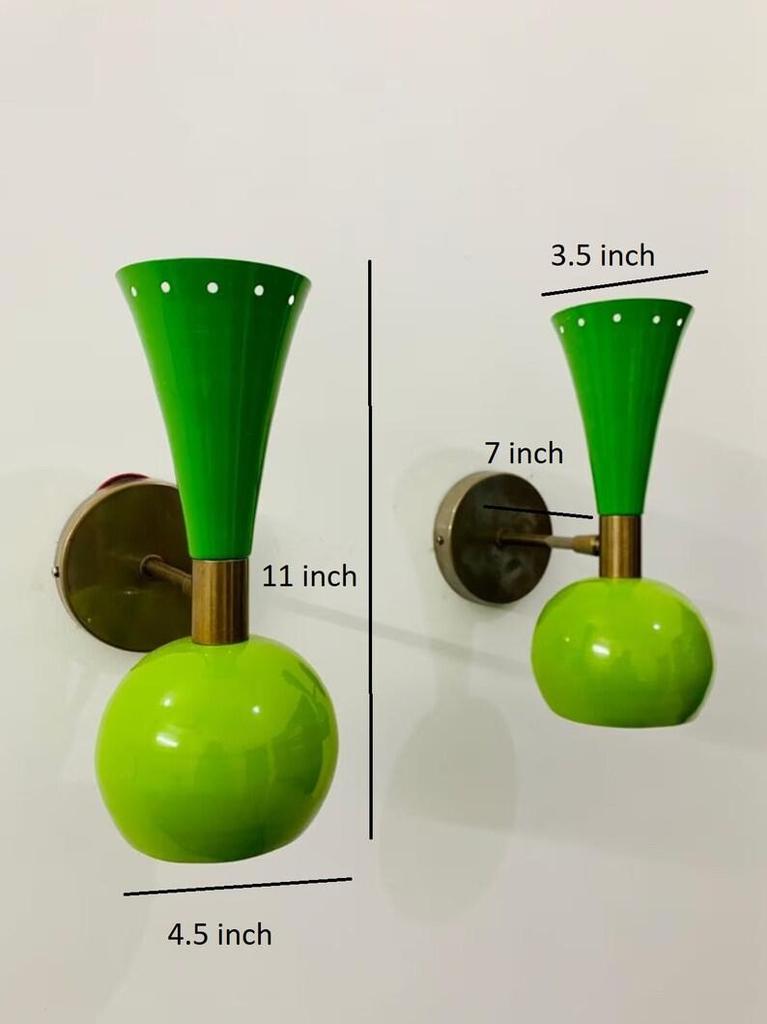 Mid Century Brass Wall Sconce: Italian Diabolo Light Fixture