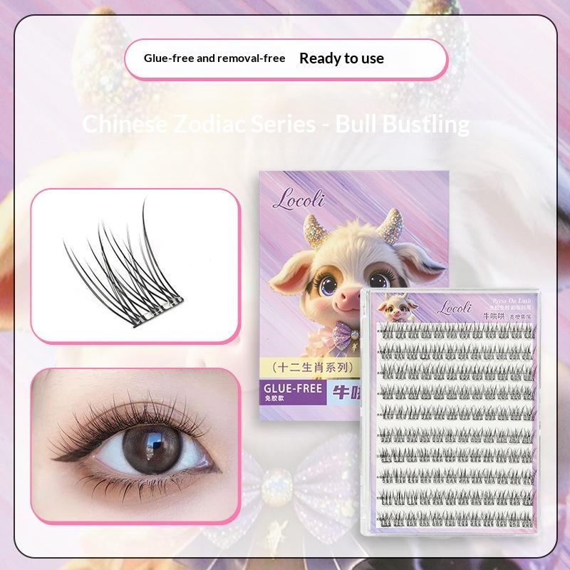 60/90/100/120 Eyelashes No Glue Fake Lashes Extensions Reusable Eyelashes Glue-Free False Eyelashes Individual Lashes Makeup