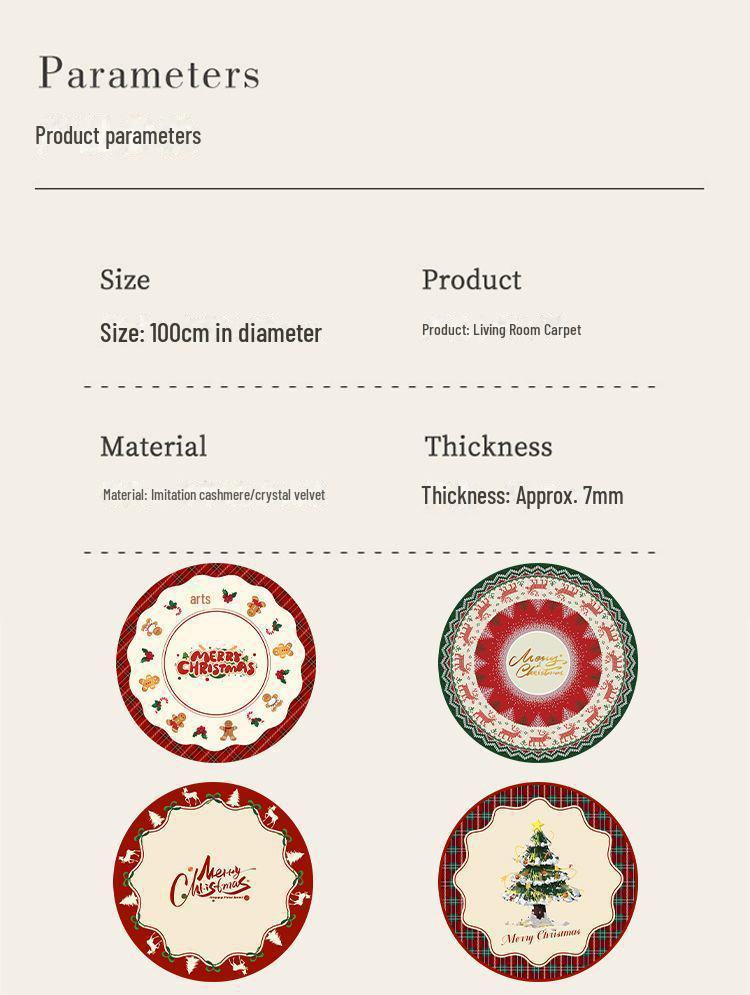 Round Cartoon Cashmere Carpet - Non-Slip, Dirt-Resistant, Easy-Care, Absorbent Blanket for Living Room, Study, or Bedroom.