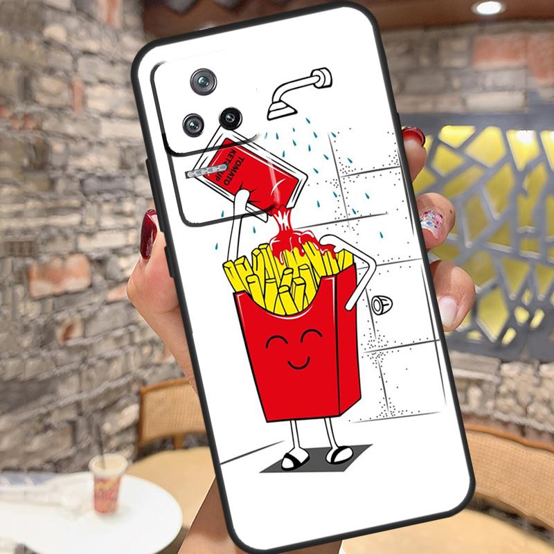 Pommes Burger Pizza Hülle Für Xiaomi 15 14 13 Ultra 11T 12T 13T 14T Pro POCO X7 X6 Pro X3 X5 M6 F5 F6 Pro Cover