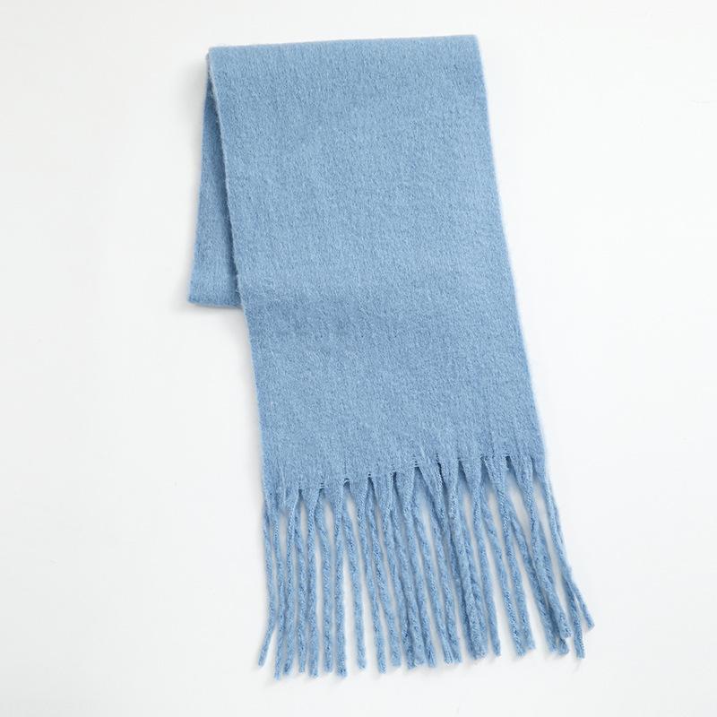 Imitation Cashmere Scarf Soft and Waxy Thickened Men's Thick Tassel Woolen Scarf Women's Winter Solid Color Autumn and Winter Scarf