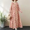 Round Neck Drawstring Loose Minimalist Long Sleeve Extra Long Dress Resort Style