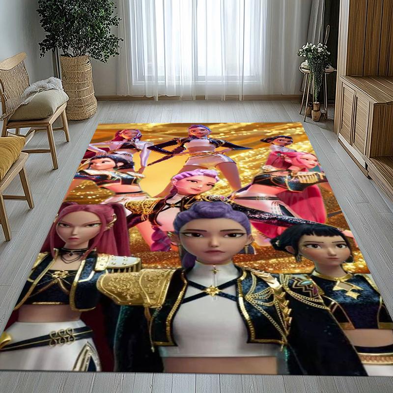 K-Pop Demon Hunters Golden Saja Boys Living Room Non-Slip Area Rug Soft Carpet for Bedroom Playroom Sofa,Home Decor Doormat