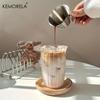 4/6PCS Vertical Stripes Latte Coffee Cup Transparent Cocktail Glasses Vertical Grain Glass Water Cup Juice Cup IceCoffee Whiskey