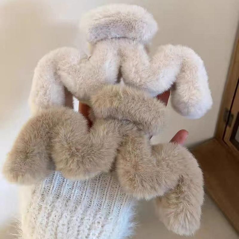 Accessoires de coiffure pour femmes et filles, mode coréenne, hiver, peluche, grande vague, épingles à cheveux élégantes, pince à cheveux en fausse fourrure, couvre-chef