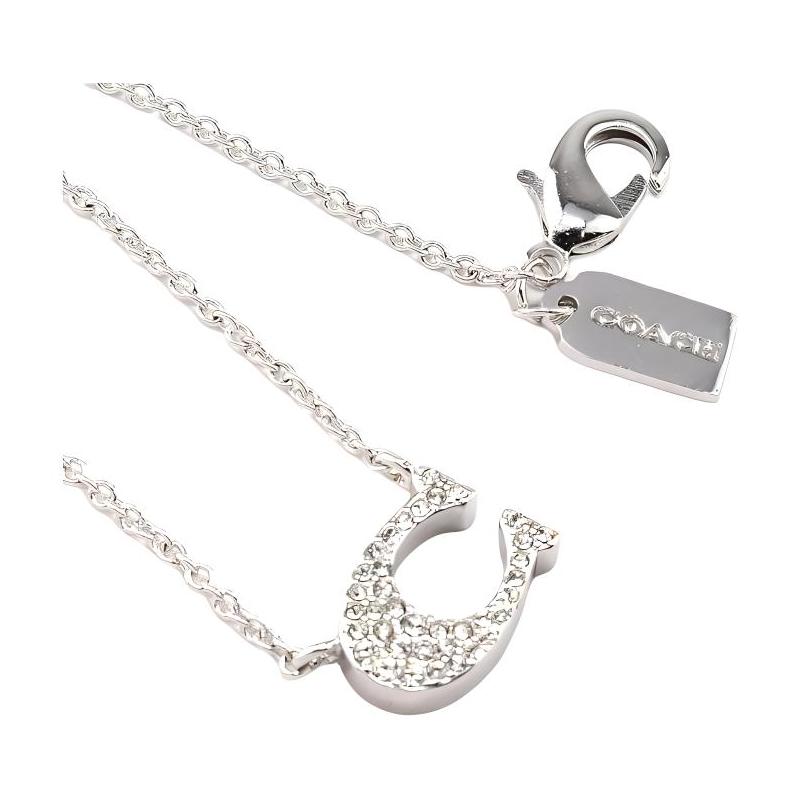 COACH Letter C Logo Necklace Women's Silver