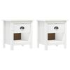 Day and Night - Day and Night Nightstands 2 Units Hill Solid Pine Wood 46x35x49.5 Cm