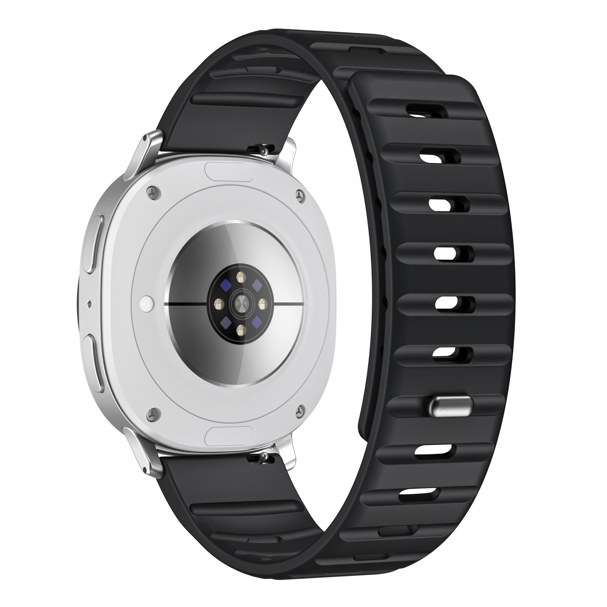 

Magnetic Band for Samsung Galaxy Watch8 Classic 46mm/Watch8 44mm/40mm Silicone Breathable Watch Strap Black