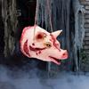 Halloween Pendant Realistic Creepy Hanging Rat Pig Head Spider Bat Decoration Haunted House Prop for Halloween Party