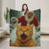 Cat Selfie with Santa Claus Funny Kitten Christmas Lover Plush Blanket for Kids Flannel Bedding Throws Living Room Bedspread