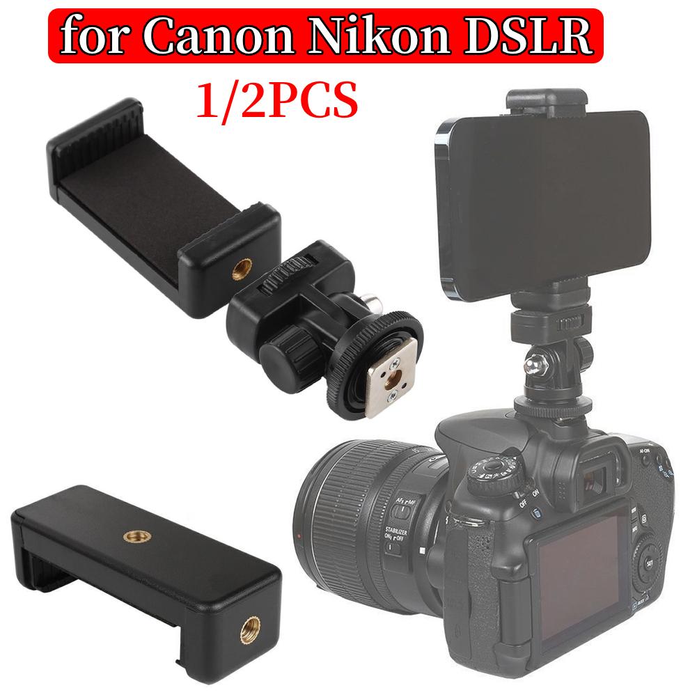 Camera Hot Shoe Phone Tripod Mount Adapter Mobile Phone Clip Holder Monitor Flexible Tripod Adapter for Canon Nikon Sony DSLR