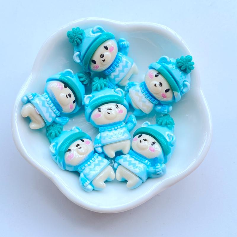 

10Pcs New Mini Cute 19*32mm Cartoon Bear Series Flat Back Resin Cabochons Scrapbooking DIY Jewelry Craft Decoration Accessorie